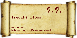 Ireczki Ilona névjegykártya