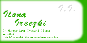 ilona ireczki business card